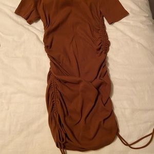 ZARA brown ruched on sides
